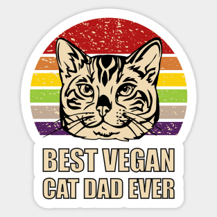 best vegan cat dad ever Sticker